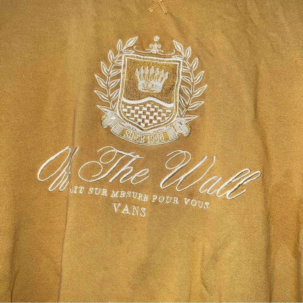 Vans Mustard Yellow off the wall Sweatshirt womens sz small - Picture 3 of 3
